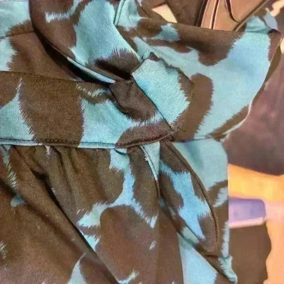 INC International Concepts blue and black for and flare dress. Size Medium. - Picture 4 of 7